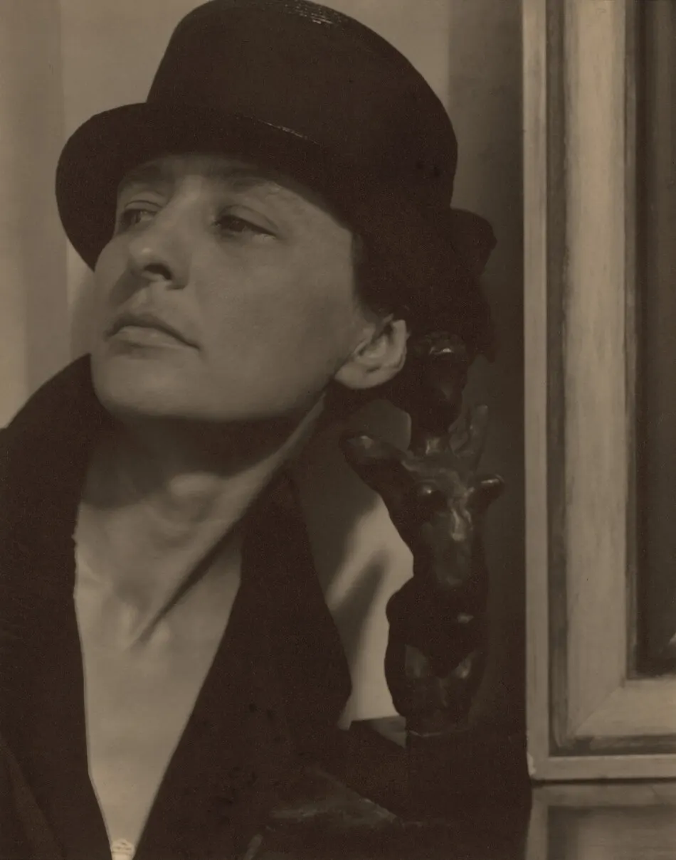Georgia O'Keeffe with Matisse Sculpture by Alfred Stieglitz