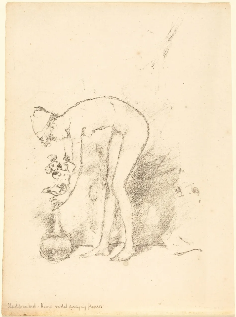 A Nude Model Arranging Flowers by James McNeill Whistler