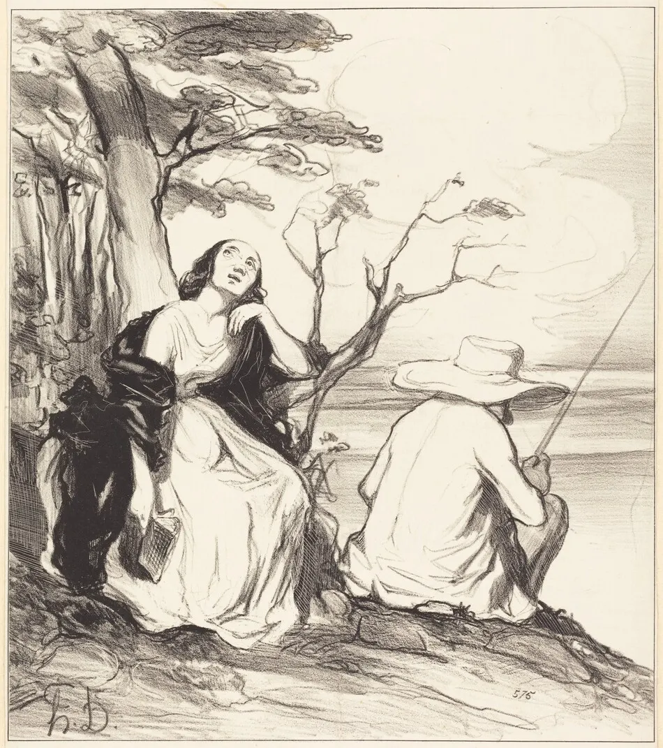 O douleur!... avoir rêvé... un époux... by Honoré Daumier