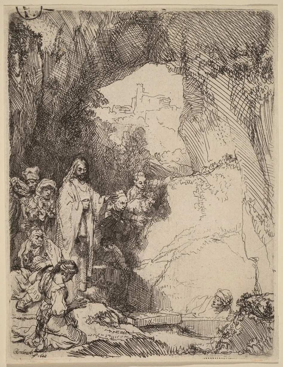 The Raising of Lazarus: Small Plate by Rembrandt van Rijn