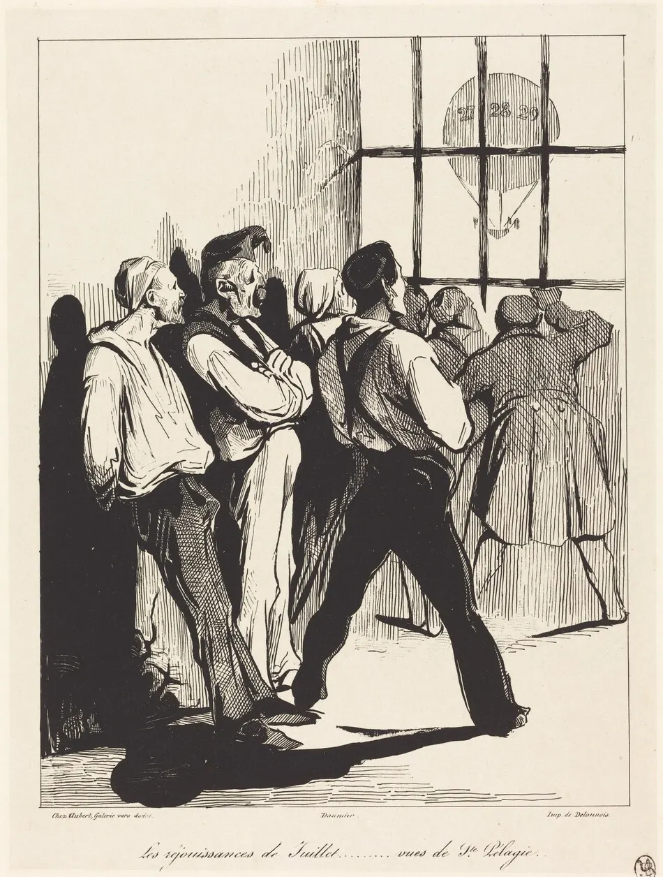 Les réjouissances de Juillet... vues de Ste. Pélagie by Honoré Daumier