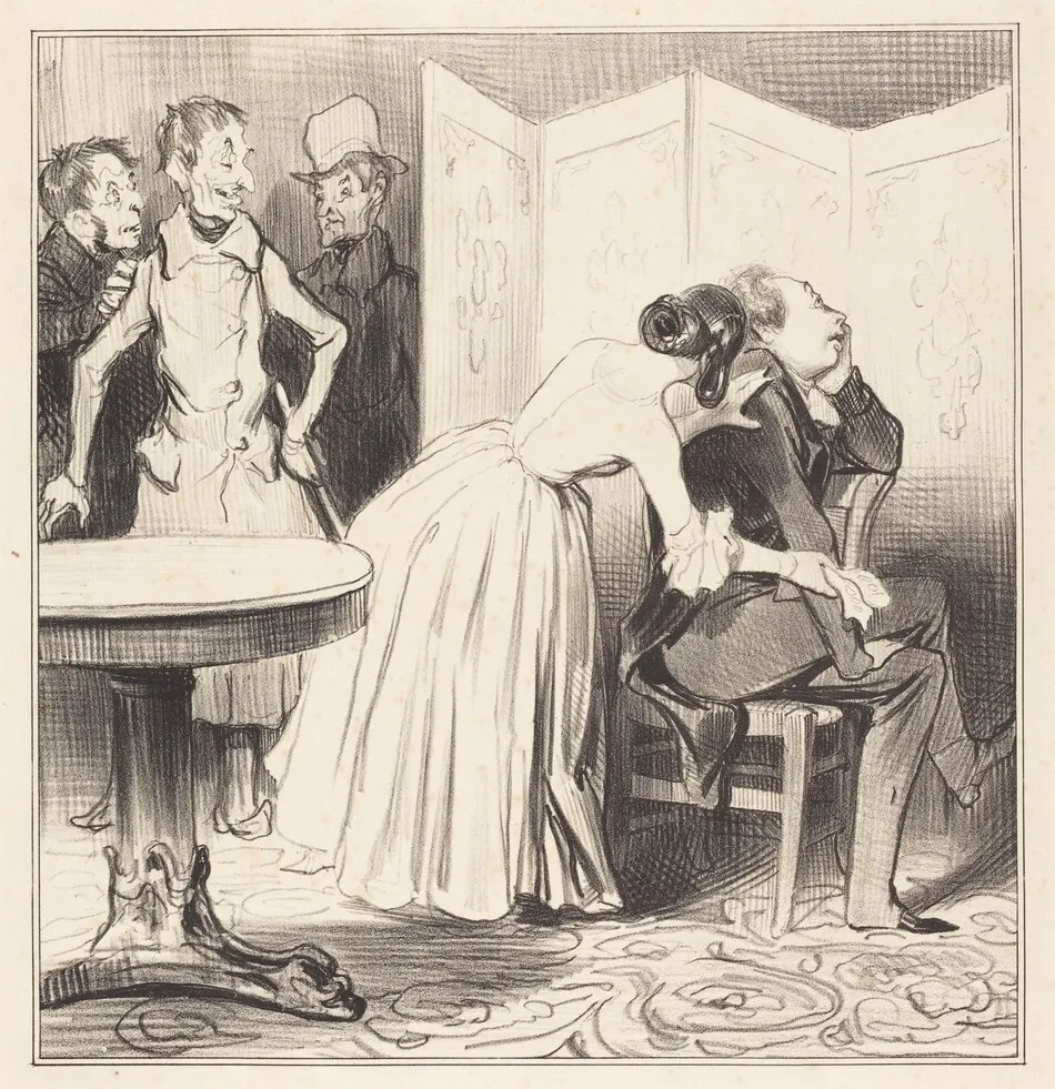 Le Chevalier des Adrets est l'amant... by Honoré Daumier