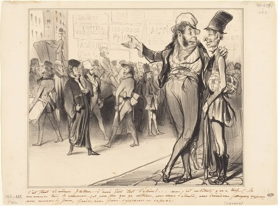 C'est tout de même flatteur d'avoir fait tant d'élèves!... by Honoré Daumier