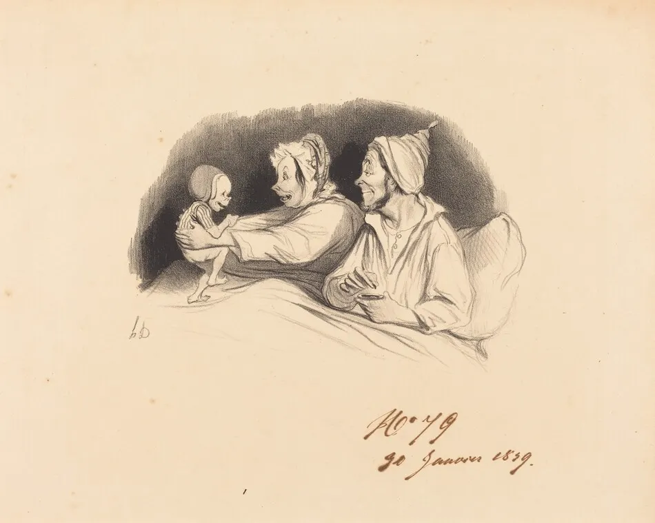 L'Éducation au biberon by Honoré Daumier