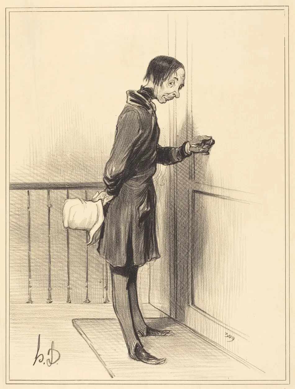 Le Mendiant a domicile by Honoré Daumier