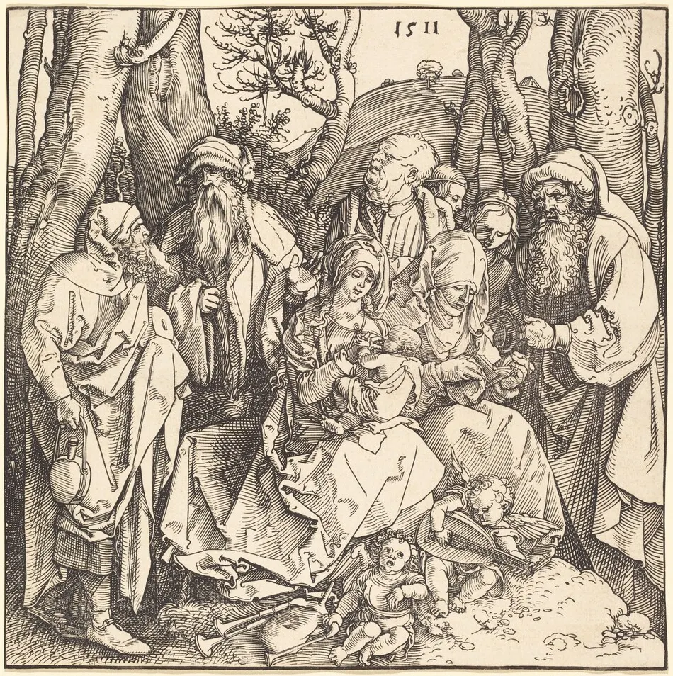 The Holy Family with Two Music-Making Angels by Albrecht Dürer