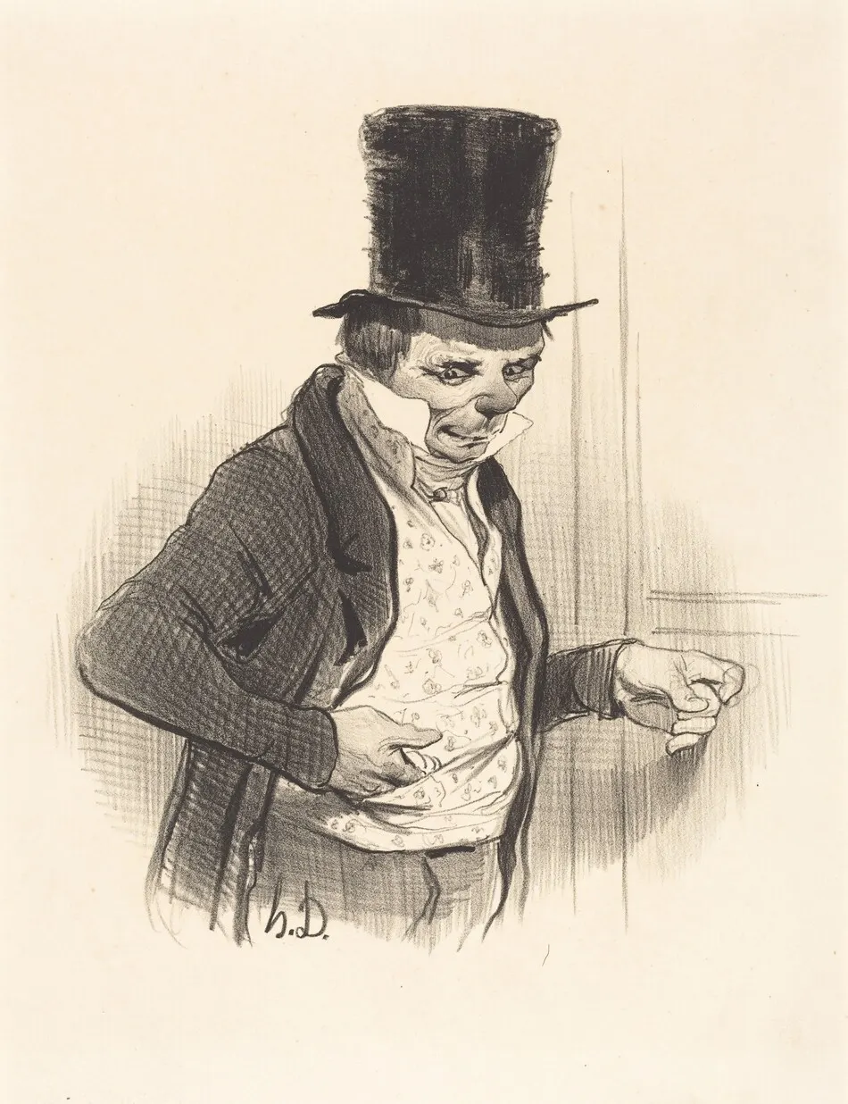Le Portier en tournées de visites... by Honoré Daumier