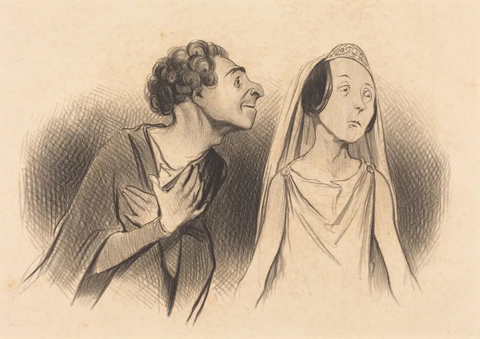 Je pars plus amoureux que... jamais... by Honoré Daumier