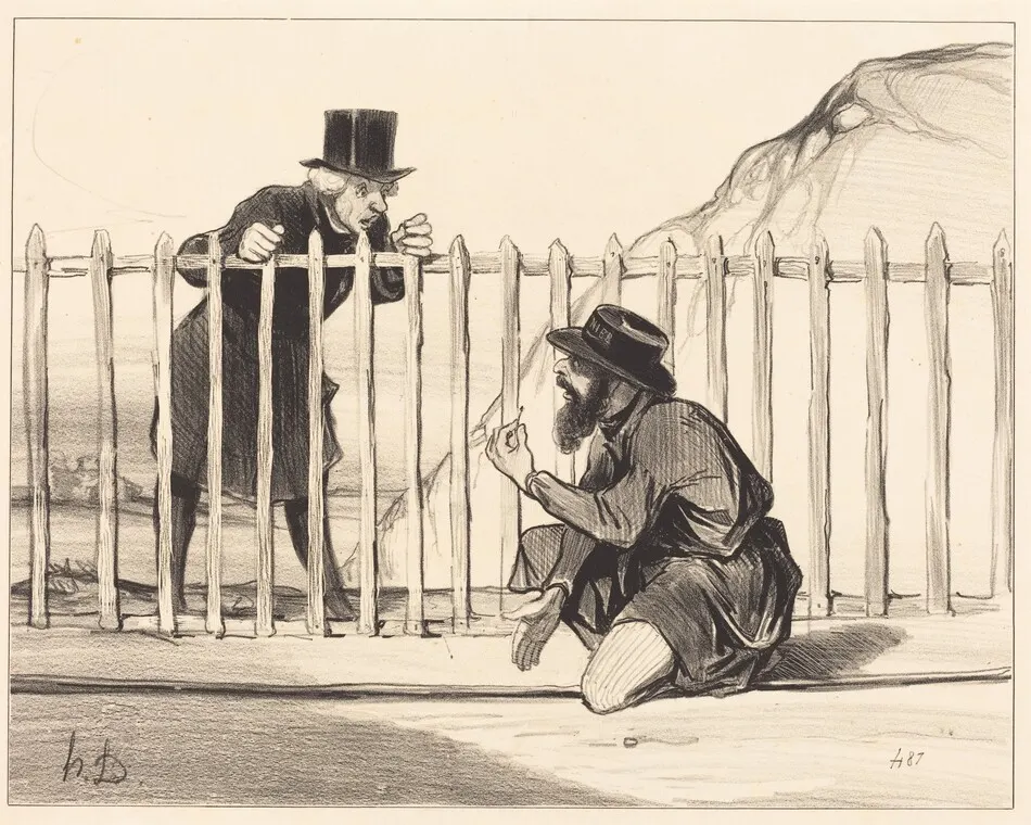 Ah! ben... le convoi... peut se flatter de l'échapper... by Honoré Daumier