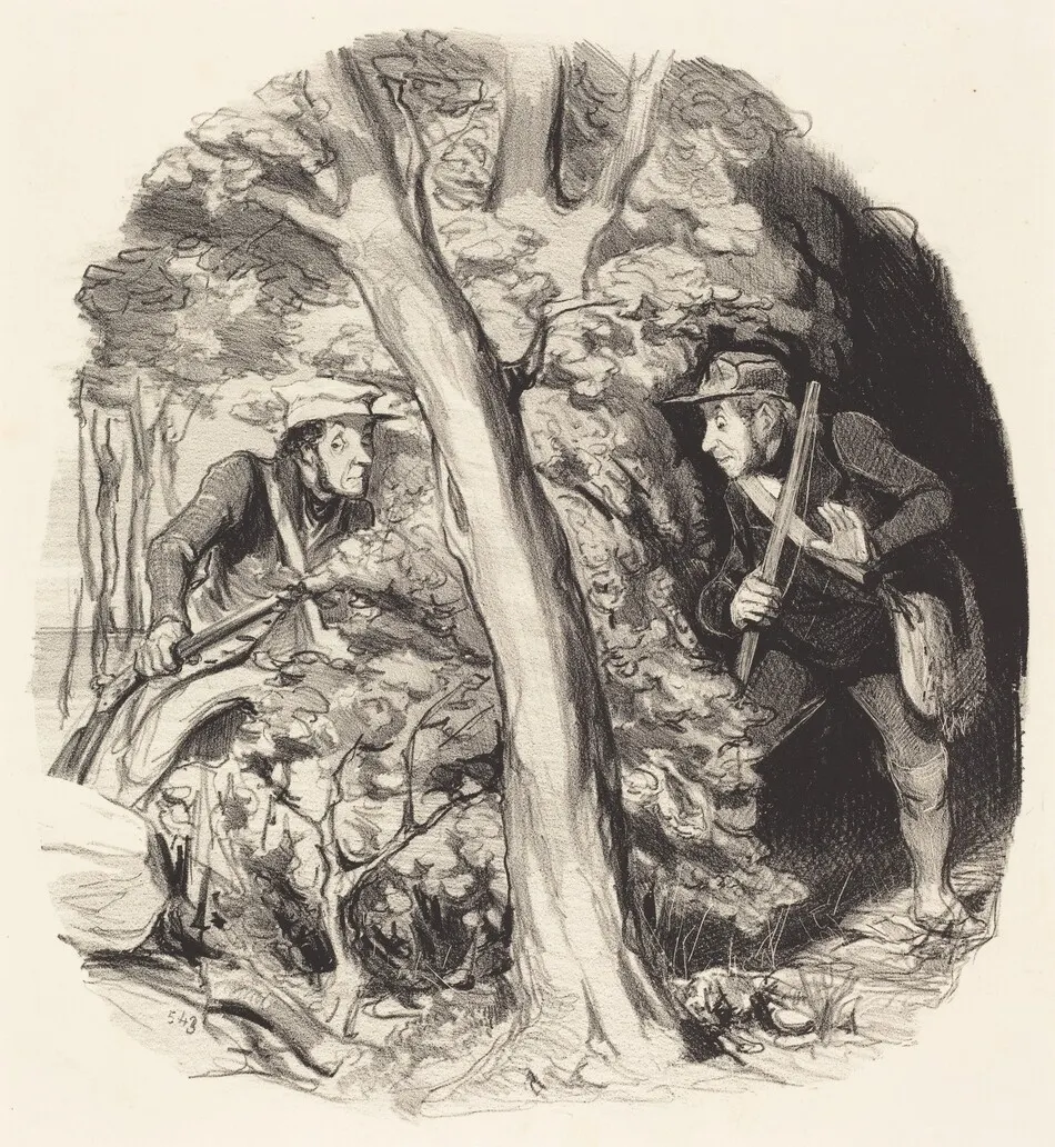 La Rencontre sous bois by Honoré Daumier
