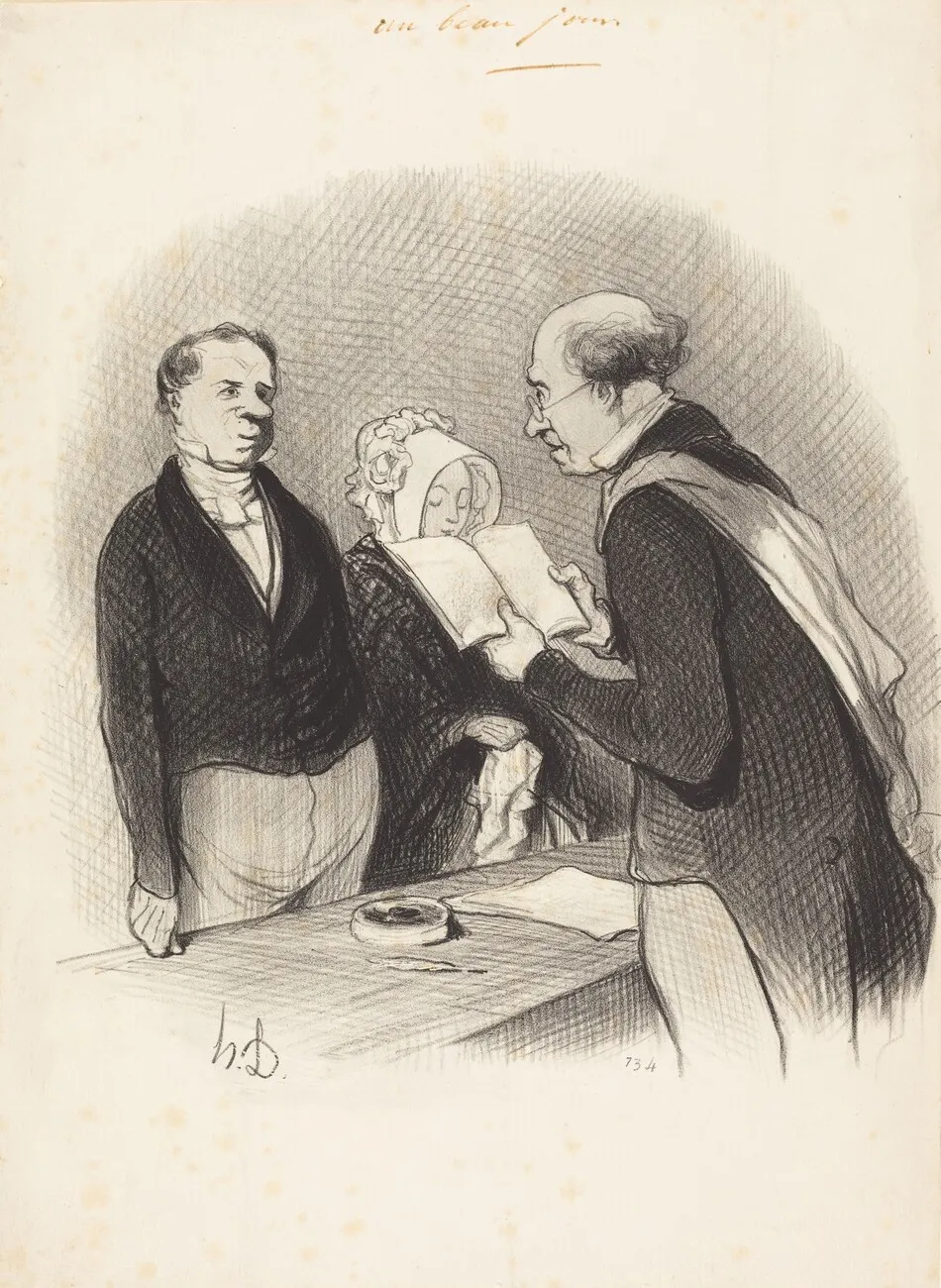 Devant M. le Maire by Honoré Daumier