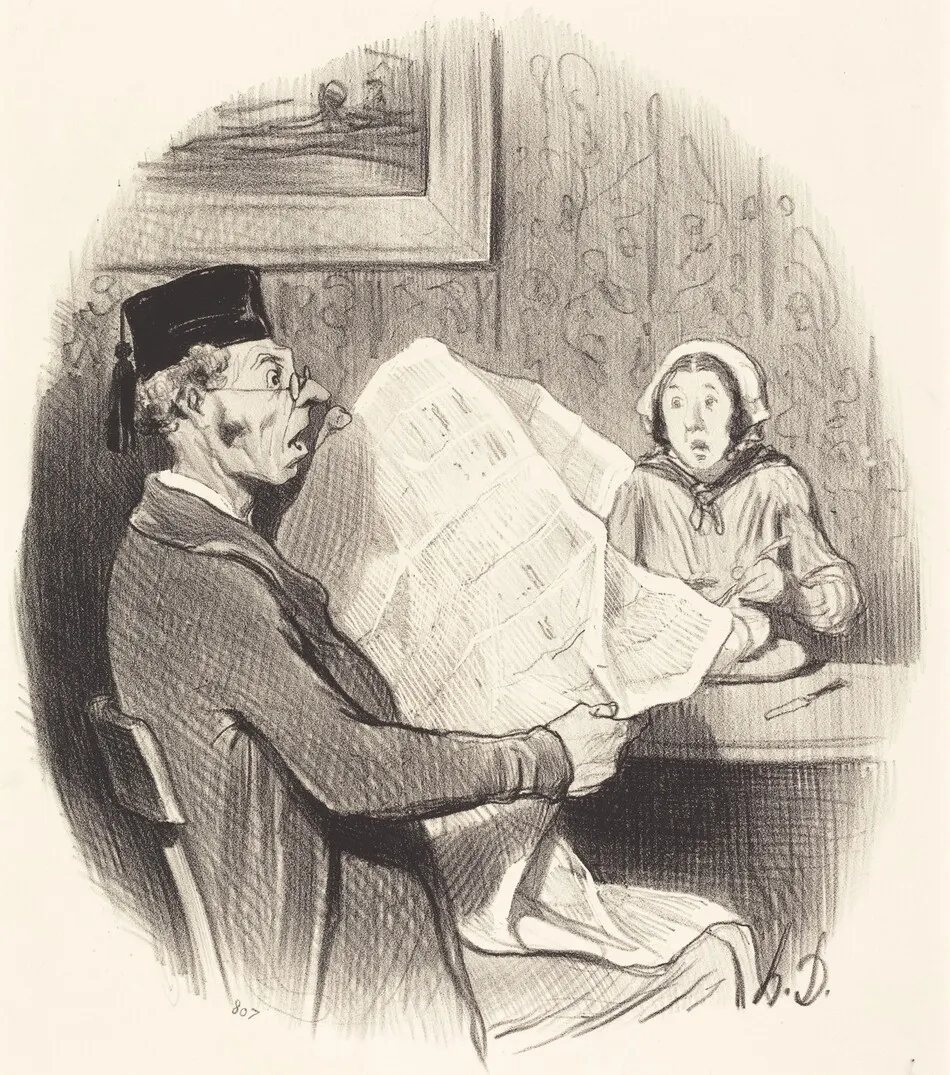 Le Format de plus en plus monstre by Honoré Daumier