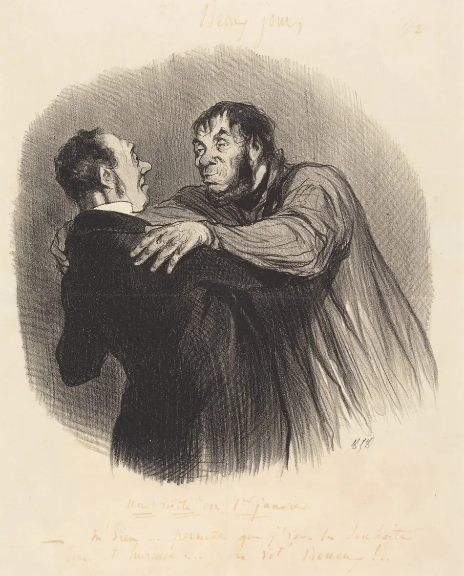 Une Visite du 1er Janvier by Daumier, Honoré