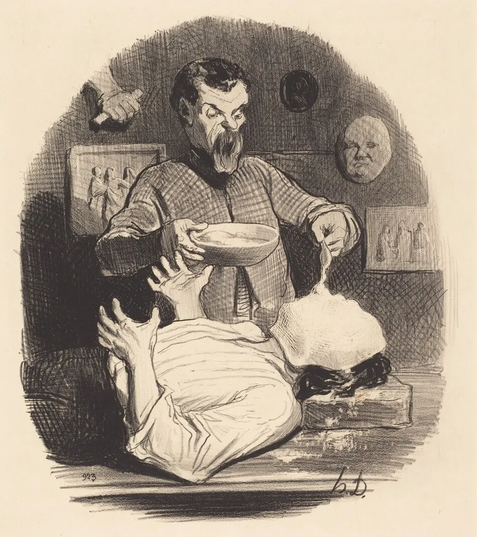 Un Monsieur qui veut se donner la satisfaction... by Daumier, Honoré