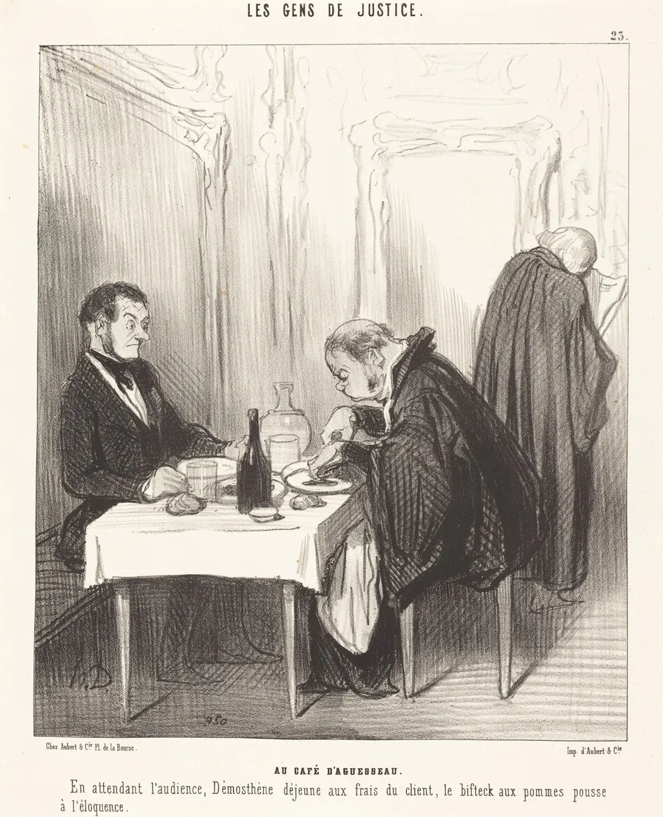 Au Café d'Aguesseau by Honoré Daumier