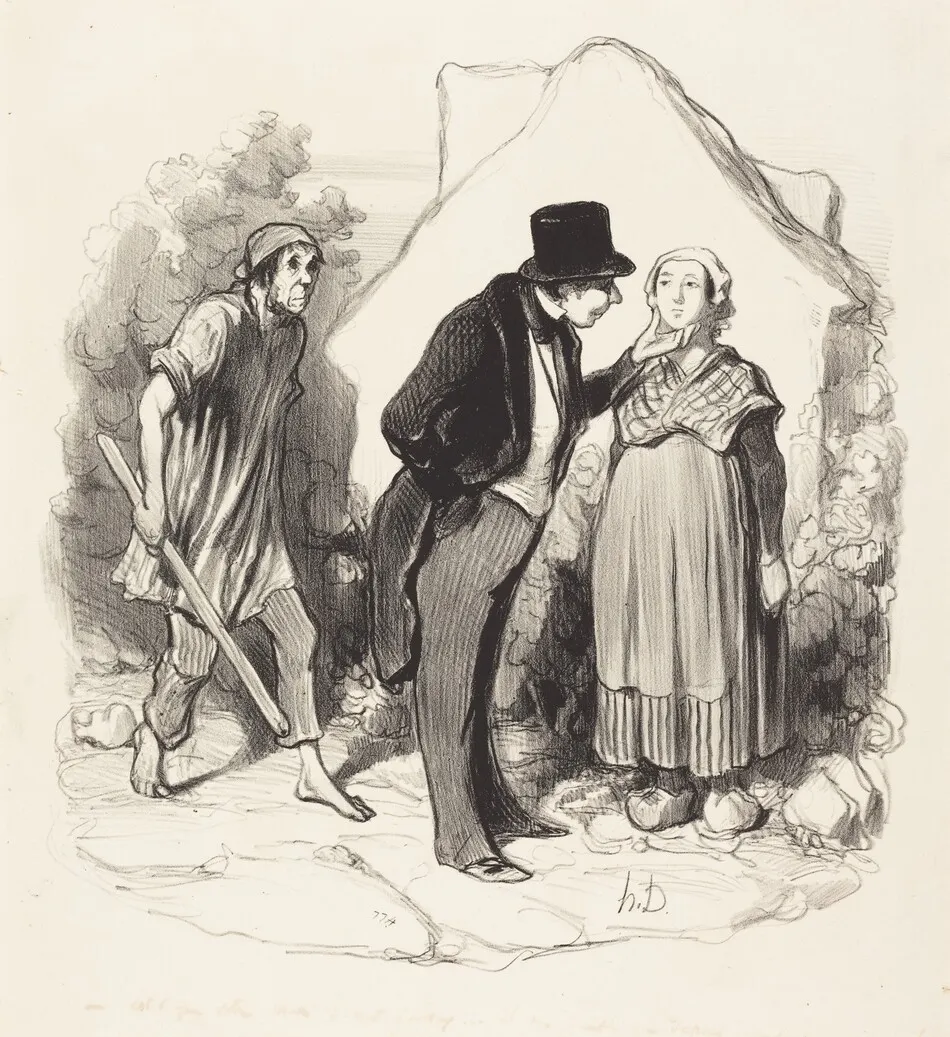 Est-ce que votre mari serait jaloux... by Honoré Daumier