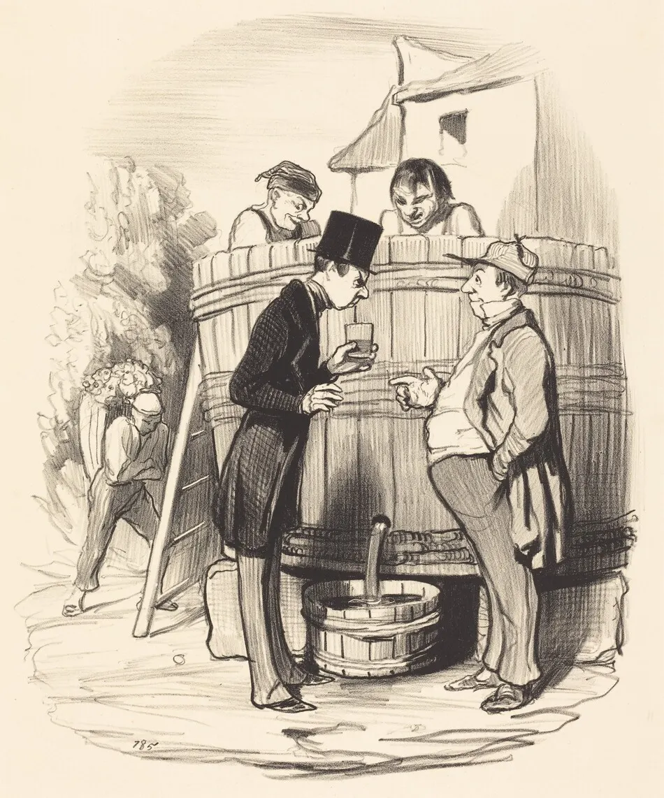 Comment trouvez-vous ce petit vin-la... by Honoré Daumier
