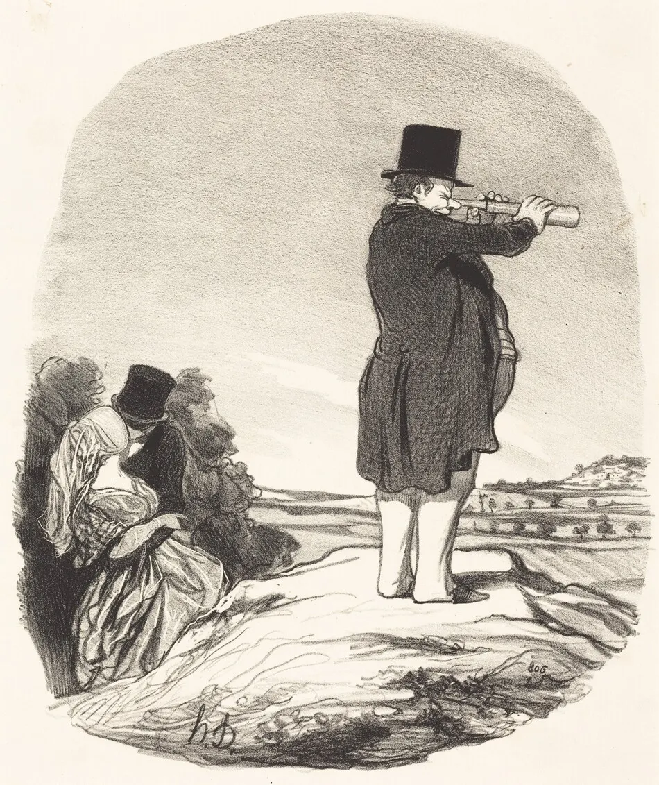Dis donc ma femme... je ne vois rien! by Honoré Daumier