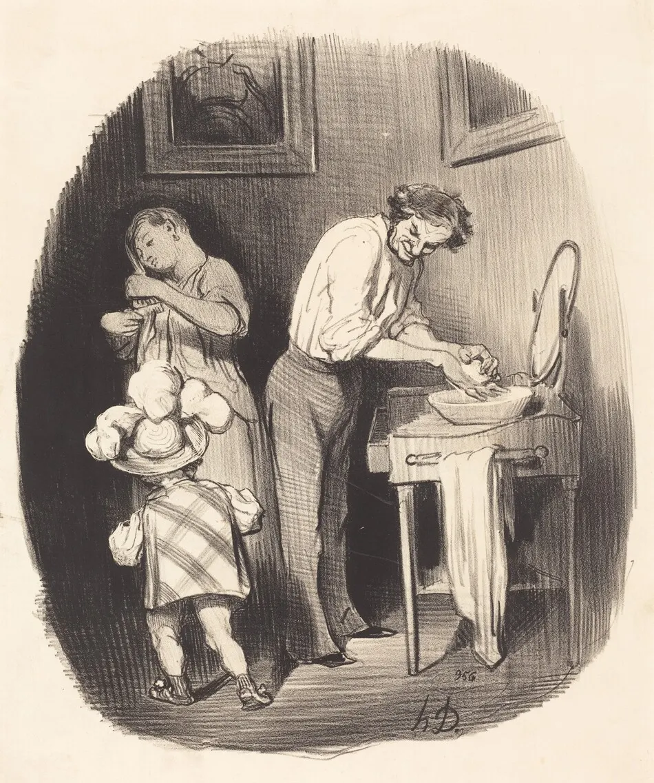 Qu'il est gentil comme ça, Dodore... by Honoré Daumier