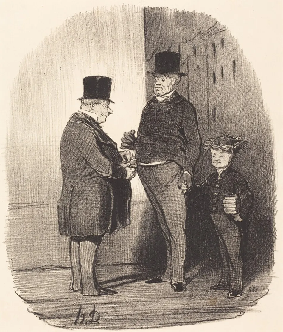 Ah! vous êtes fort en vers latins, jeune homme... by Honoré Daumier