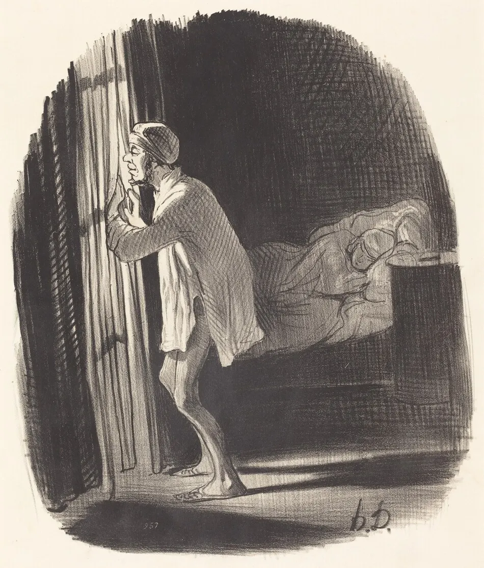 Je crois que j'ai entendu chanter un hibou... by Honoré Daumier