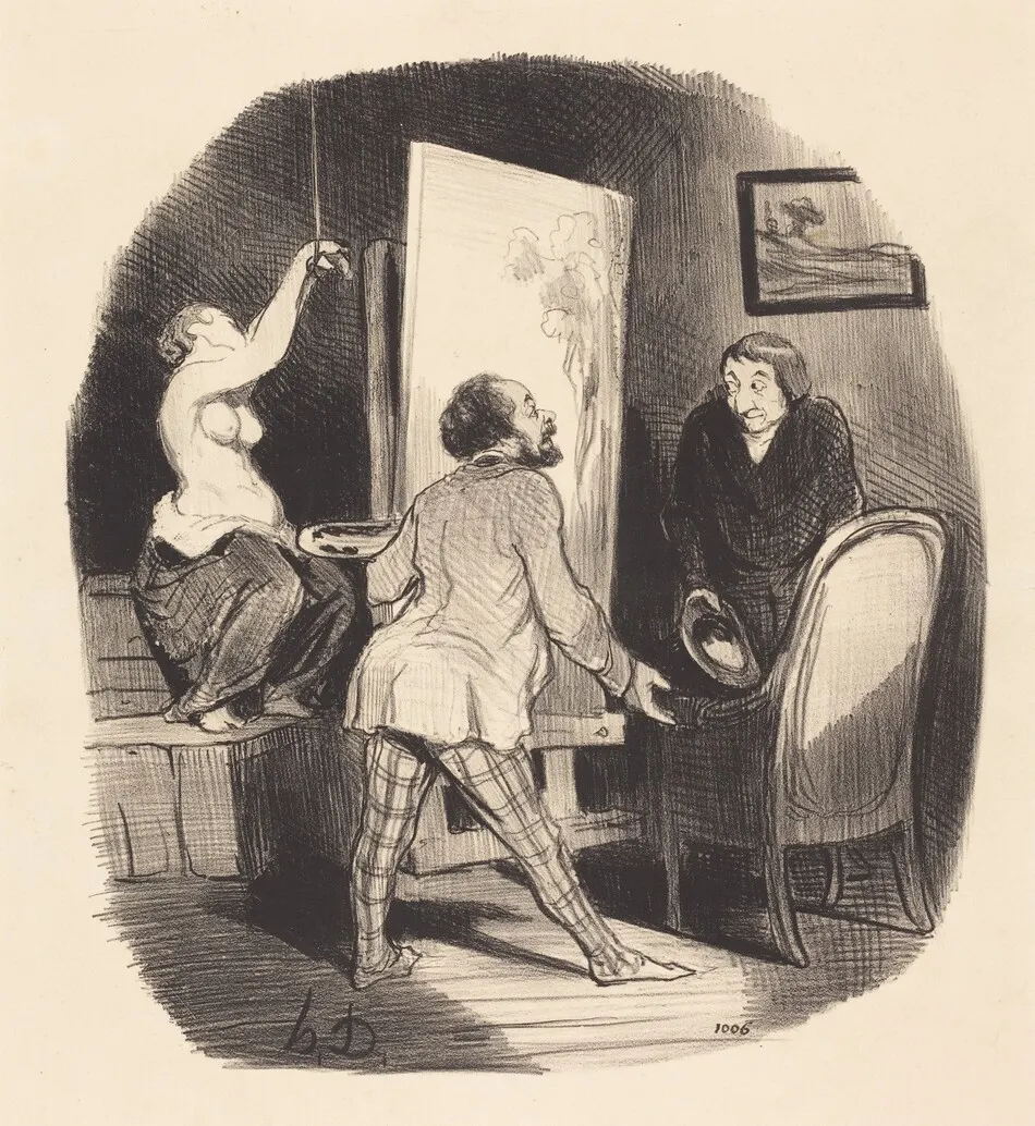 Une Position difficile by Daumier, Honoré