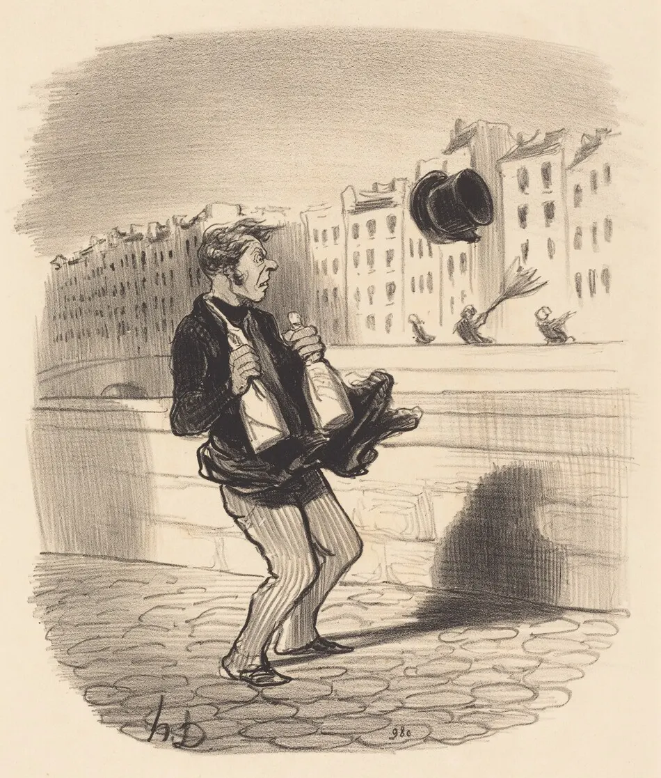 Entrez donc, monsieur... ne vous gênez pas... by Honoré Daumier