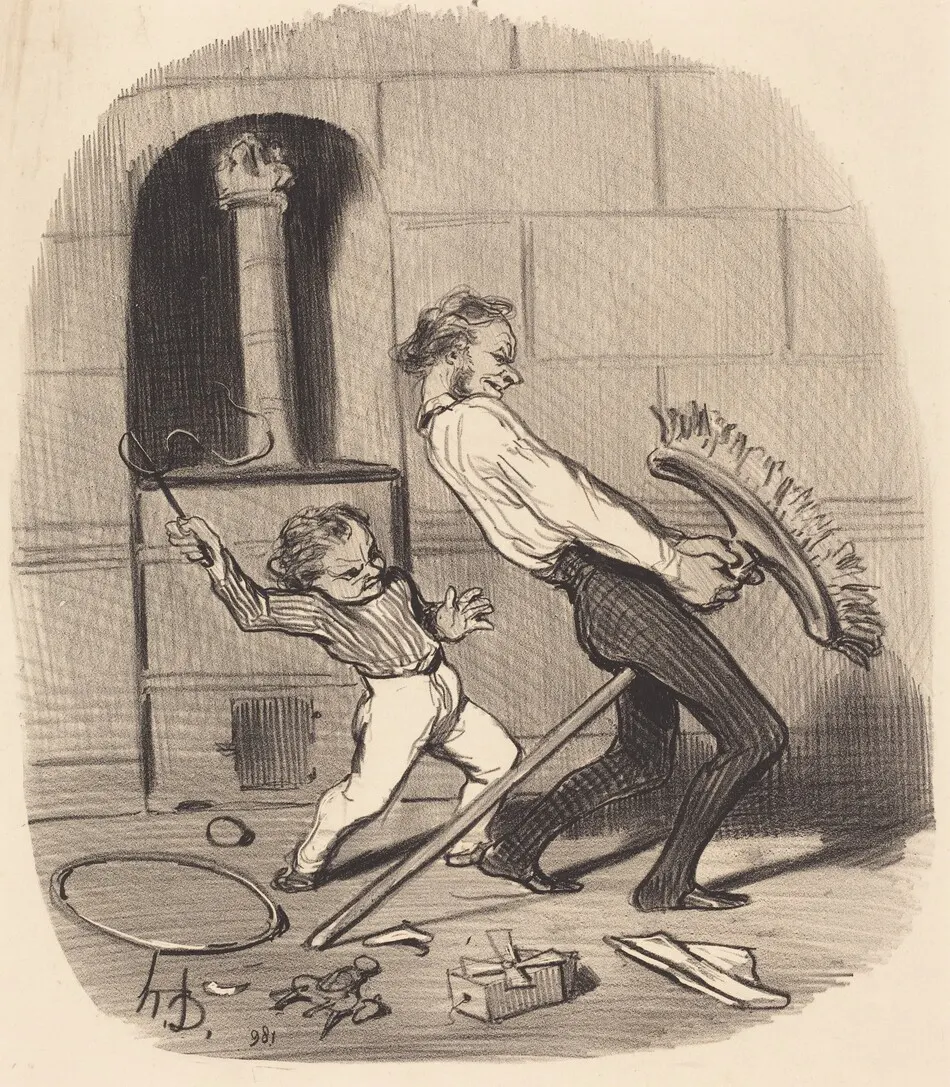 Leçon d'équitation, haute école by Honoré Daumier
