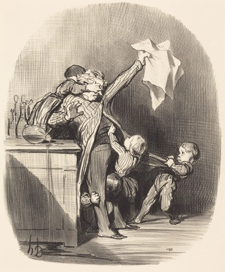 Plaisirs de la paternité by Honoré Daumier