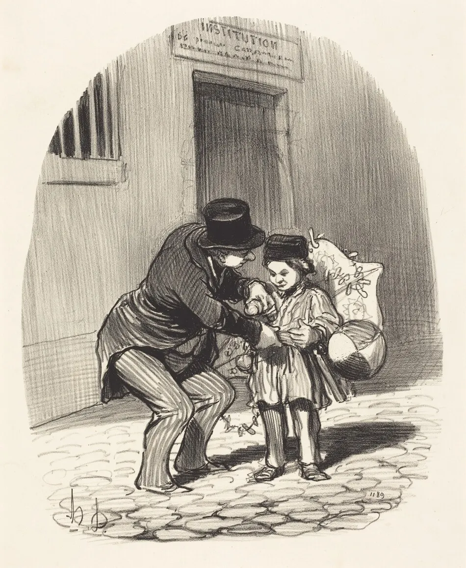 Le Jour de sortie by Honoré Daumier