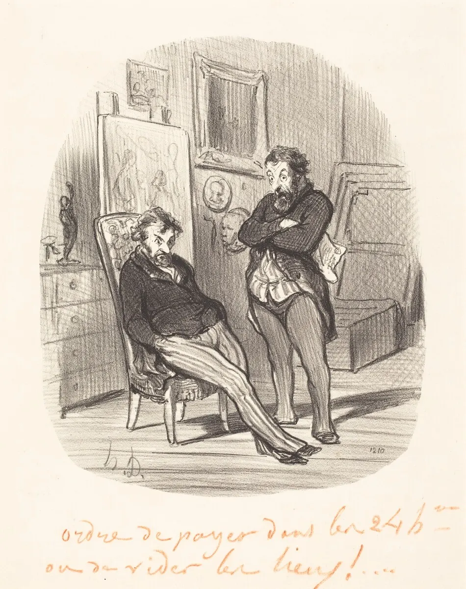 Inconvénient d'envoyer un mauvais tableau... by Honoré Daumier