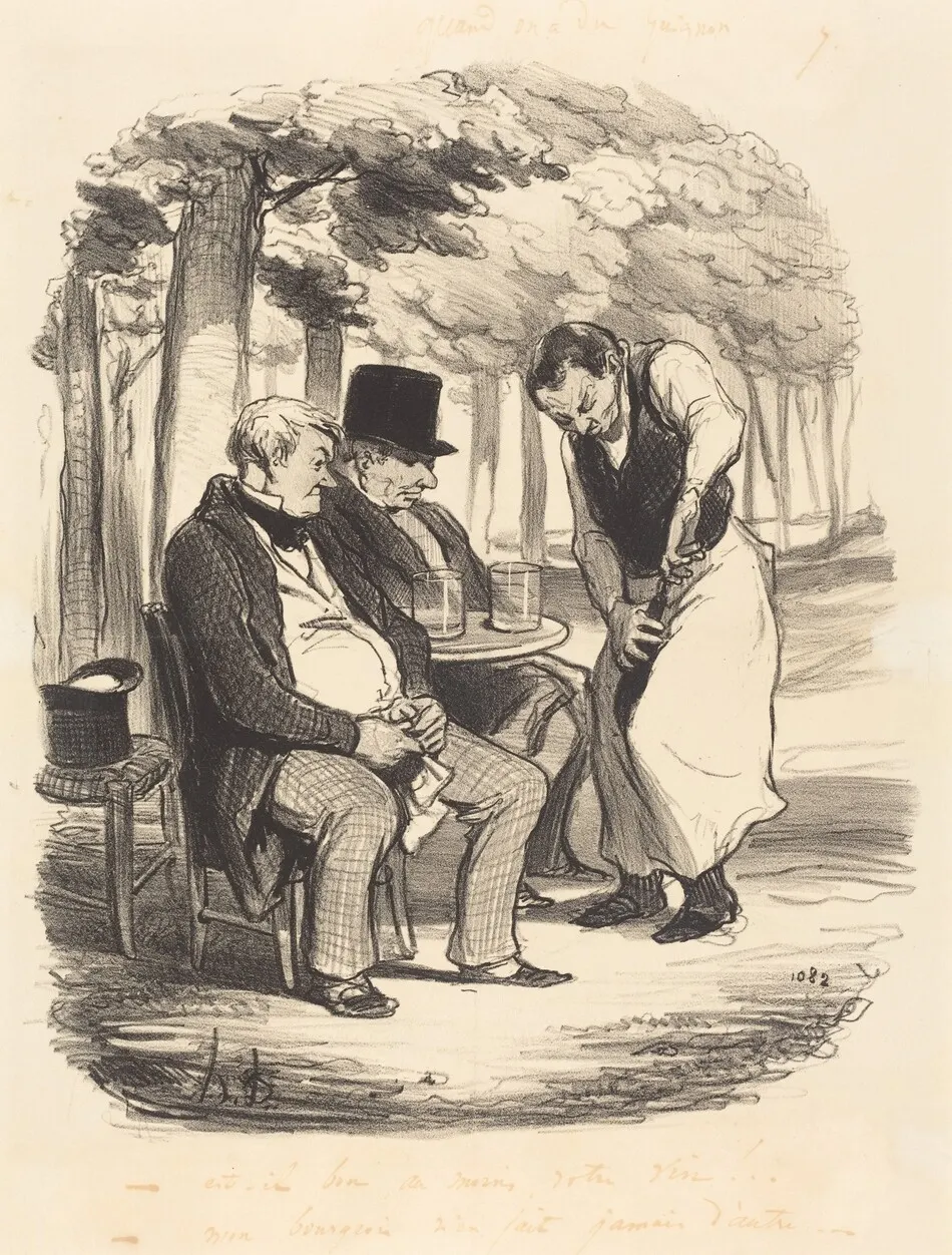 Est-il bon, au moins, votre vin!... by Honoré Daumier