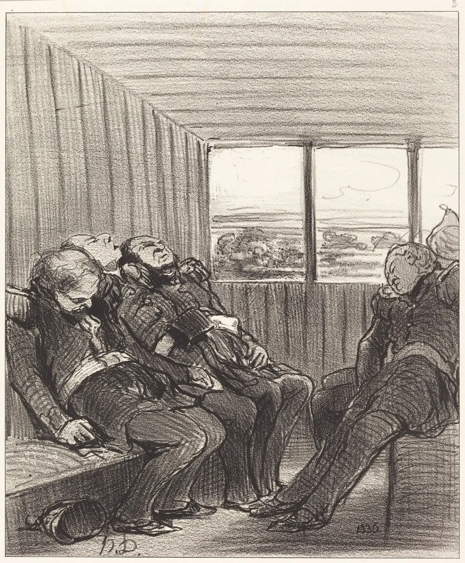 Le Voyage en chemin de fer... by Honoré Daumier