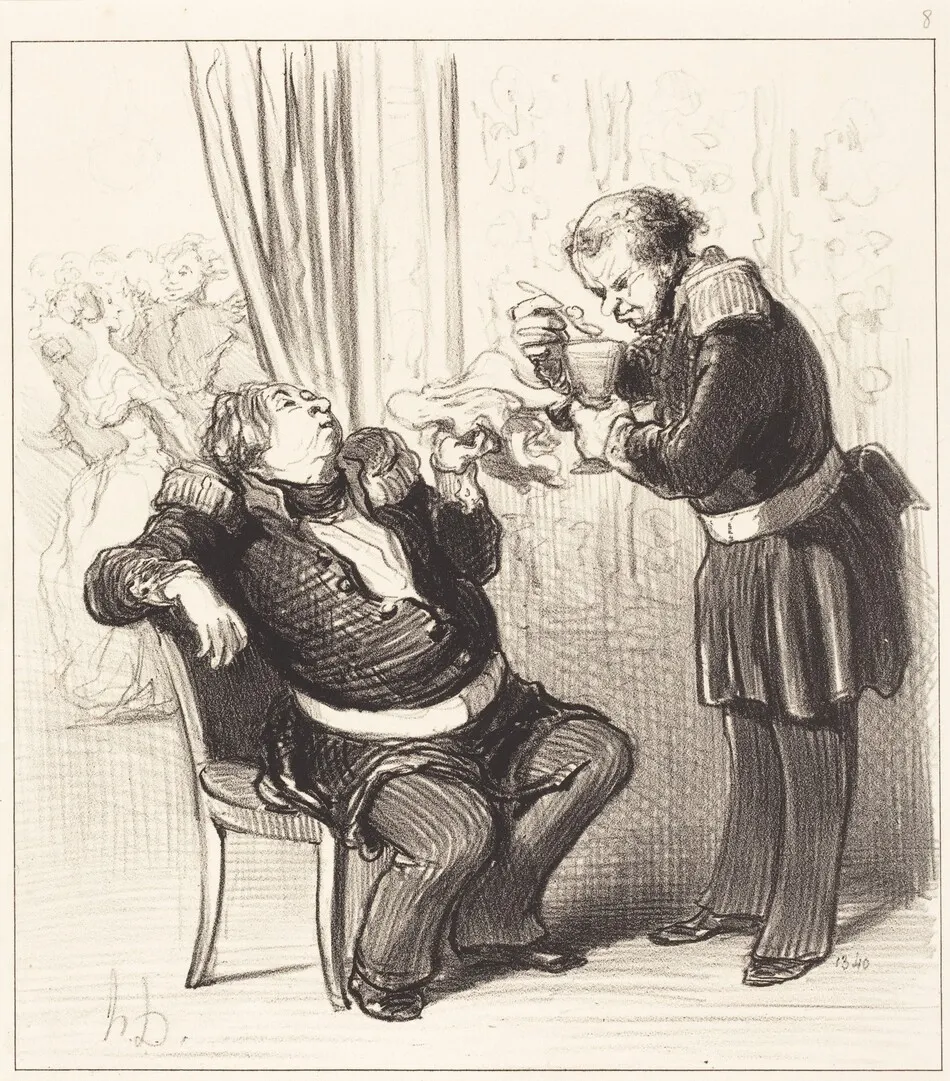Décidément nous nous amusons trop, Guillochard!... by Honoré Daumier