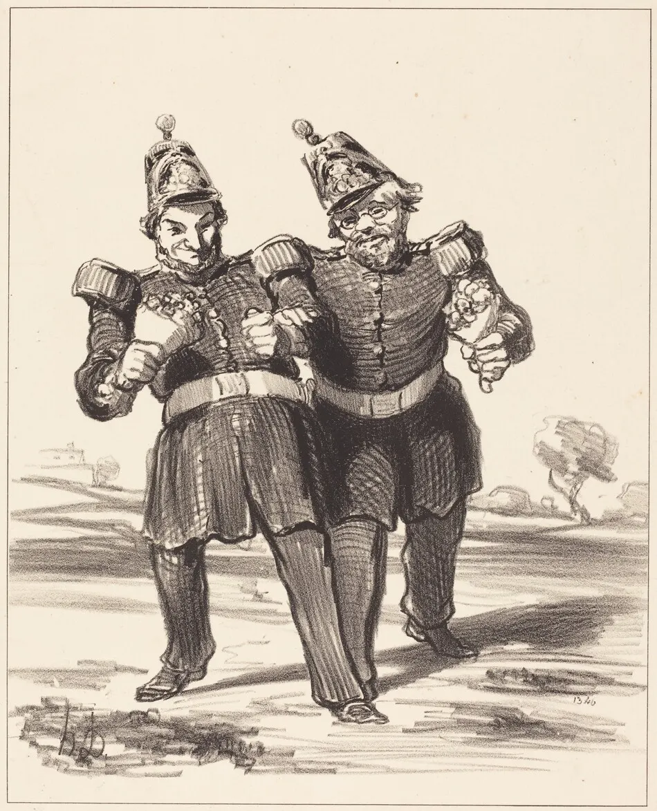 Les Deux banqueteurs en joie by Honoré Daumier