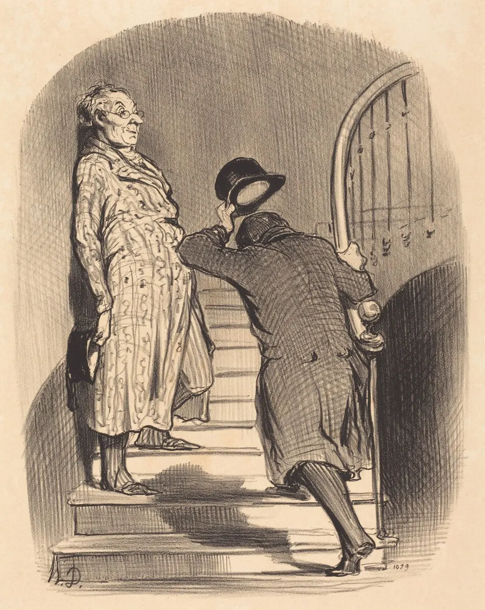 Un Locataire qui paie exactement son terme by Daumier, Honoré