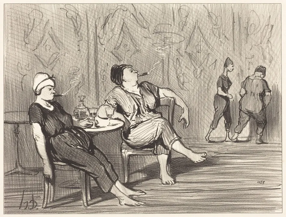 A la buvette by Honoré Daumier