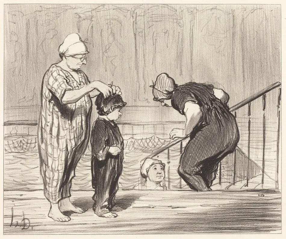 En Famille by Honoré Daumier