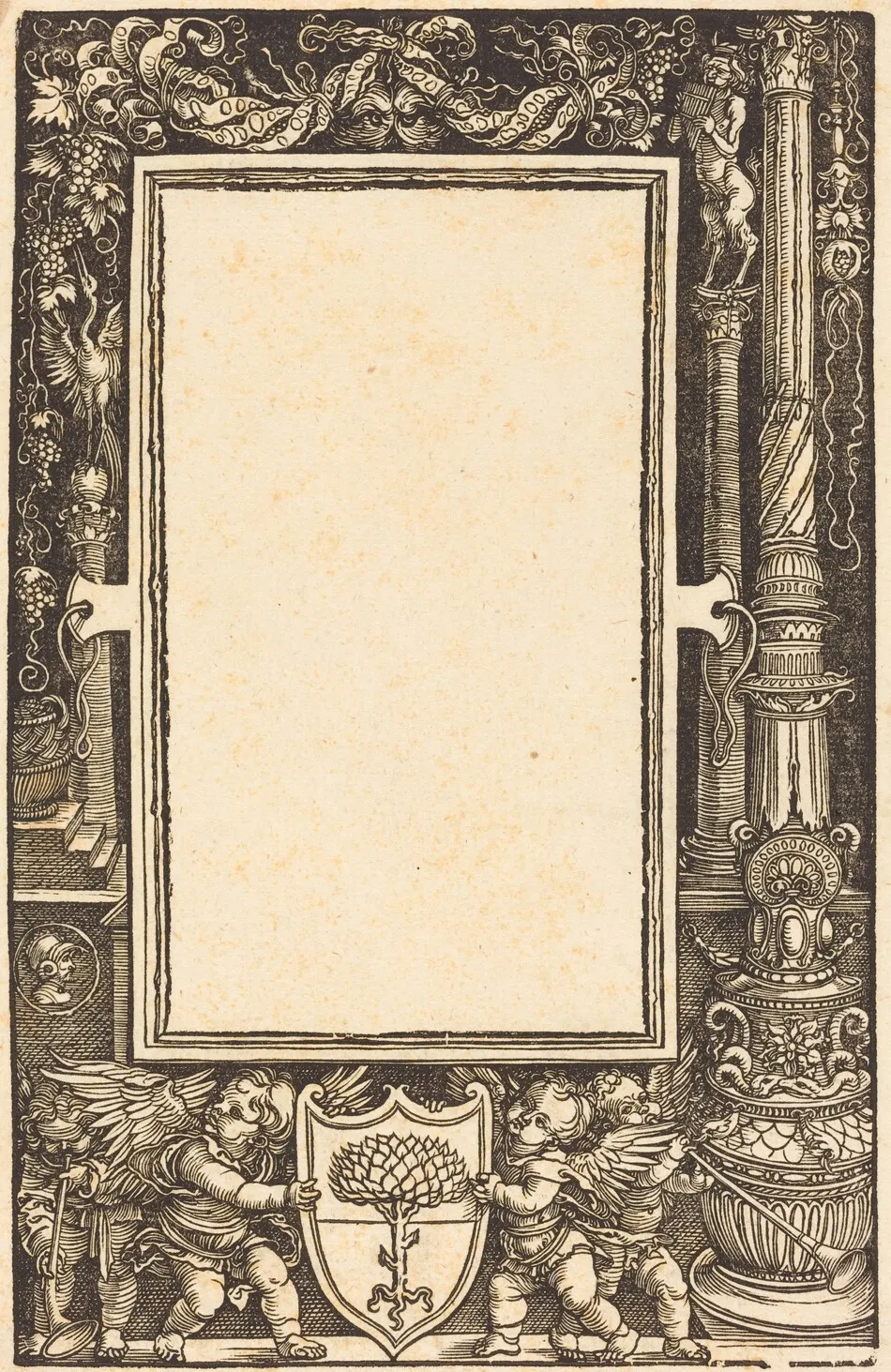 Title-Border with Putti Holding the Pirckheimer Arms by Albrecht Dürer