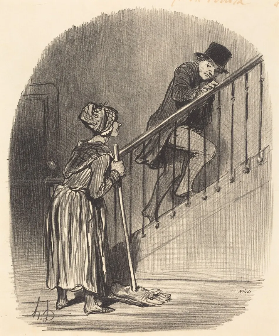 Ma femme est-elle a la maison? by Honoré Daumier