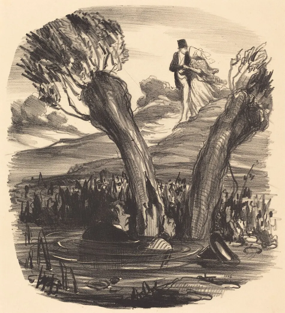 Un Mari brûlé du feu de la jalousie by Daumier, Honoré