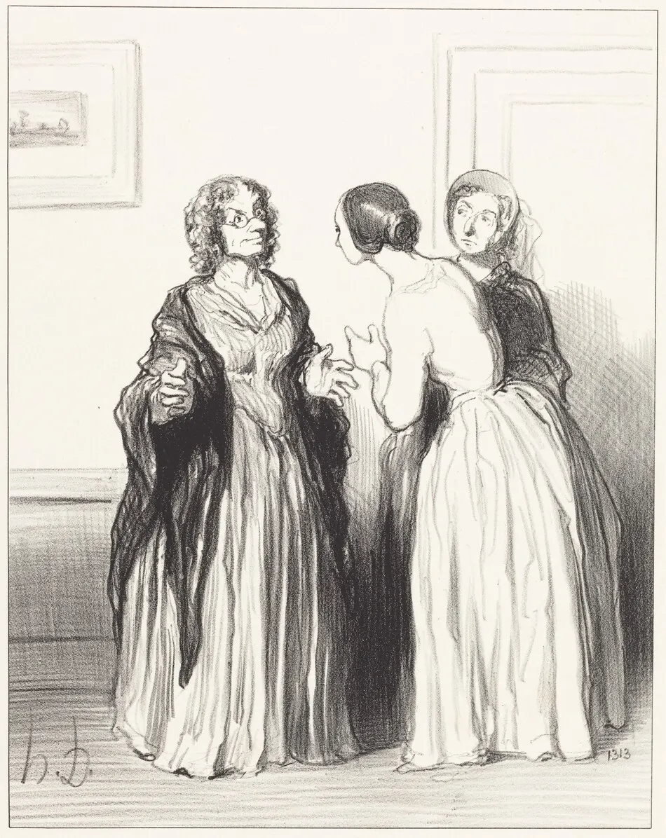 (1er Bas Bleu) - Profitons de l'occasion... by Honoré Daumier