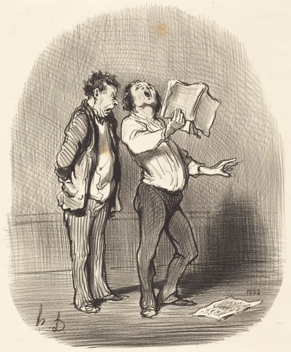 L'Inconvénient d'avoir un ami mélomane by Honoré Daumier