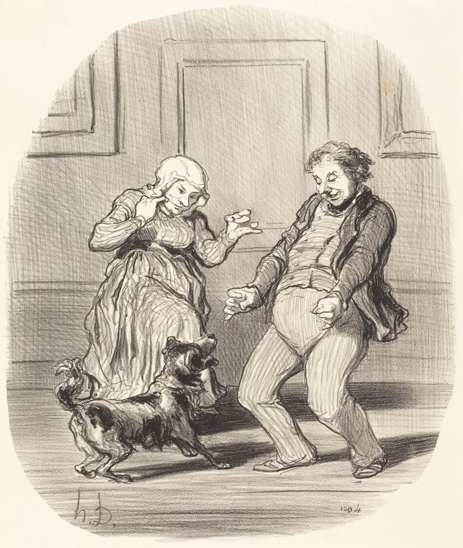 Se réjouissant... de la fin de la Canicule by Daumier, Honoré