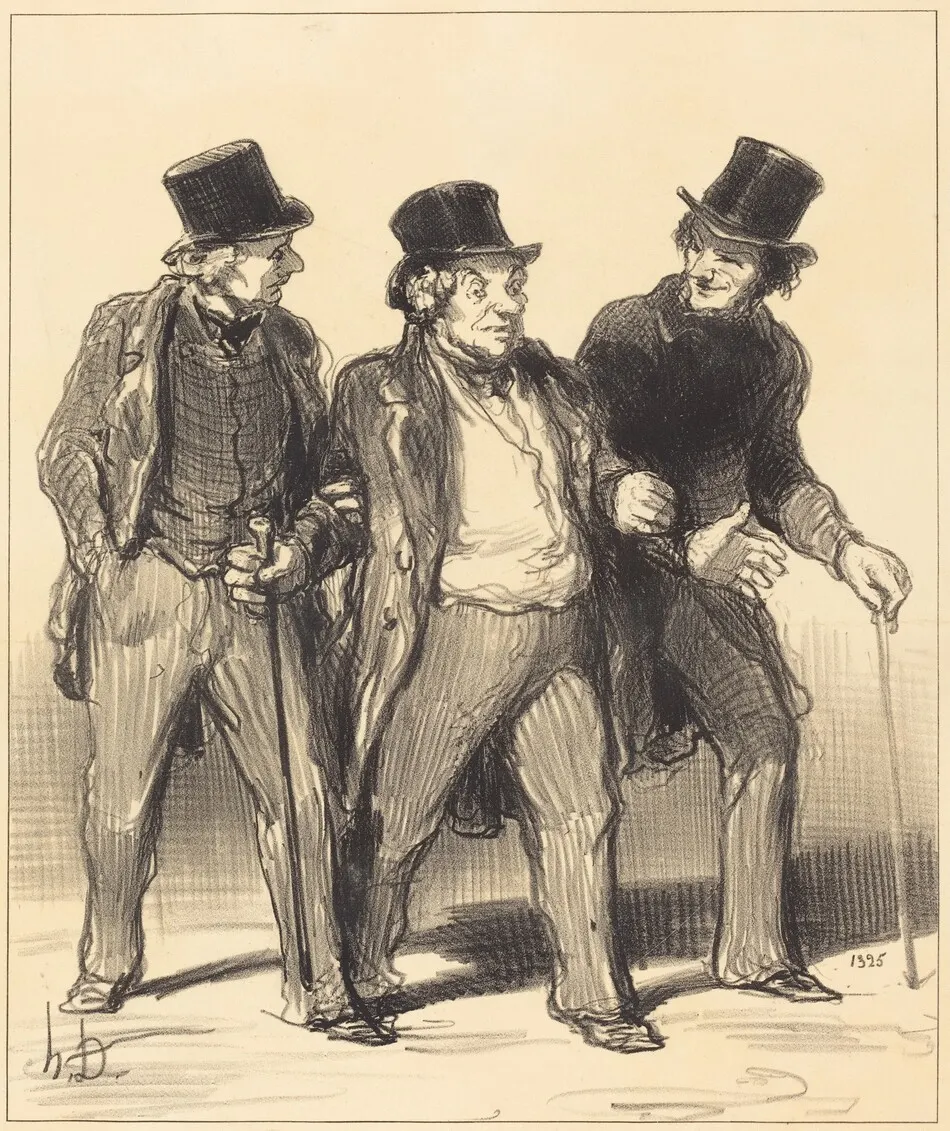 Il me semble que j'aperçois...  un... chien... pas muselé!... by Honoré Daumier
