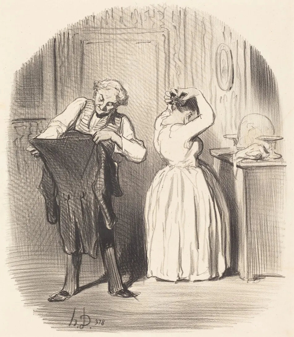 Le Jour ou l'on dine chez Monsieur le Directeur... by Honoré Daumier
