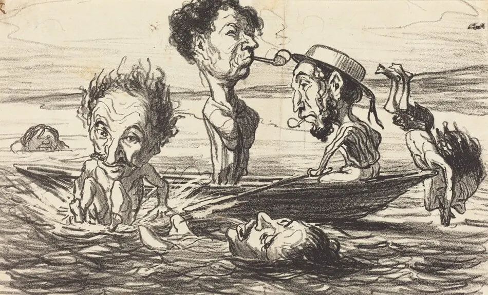 Les Tritons de la Seine by Honoré Daumier