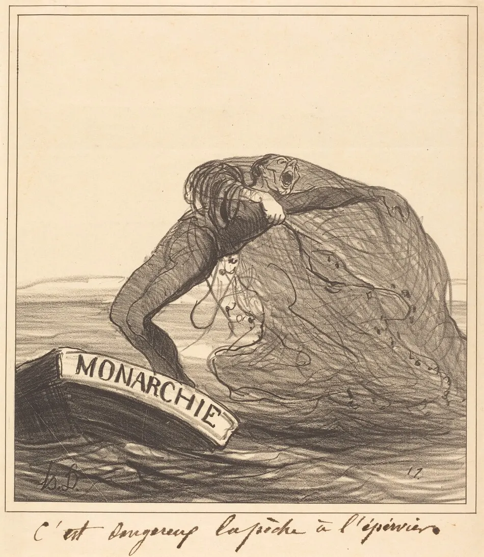 C'est dangereux, la pêche à l'épervier by Honoré Daumier