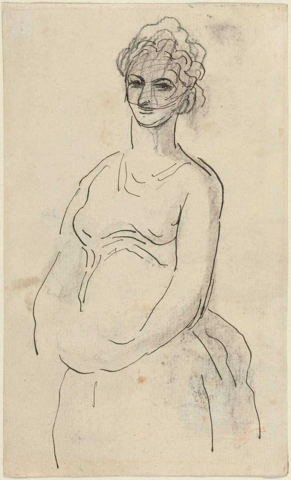 Woman with Veil by Daumier, Honoré