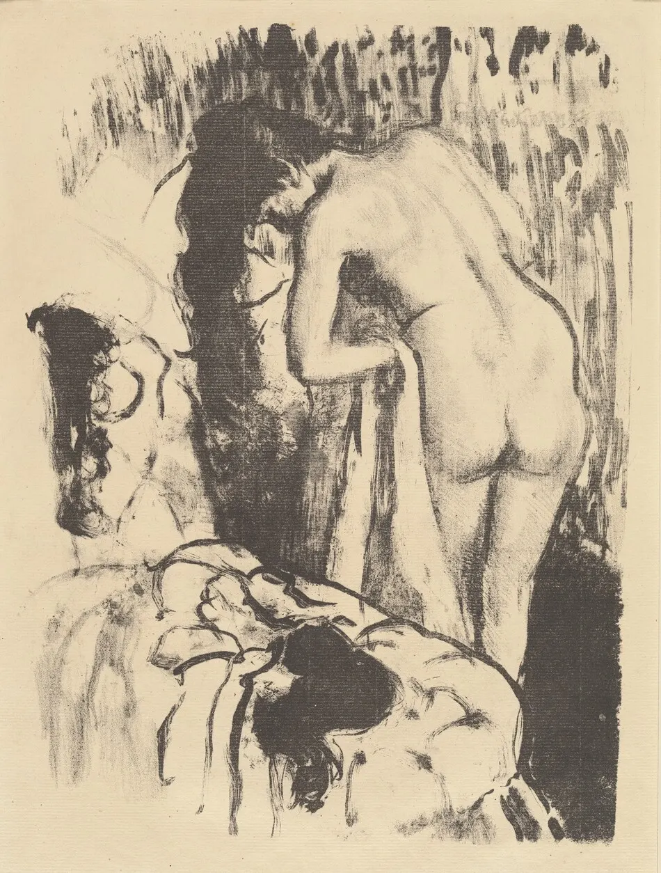 Nude Woman Standing, Drying Herself (Femme nue debout, a sa toilette) by Edgar Degas